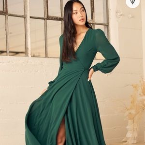 Lulu’s My Whole Heart Long Sleeve Wrap Dress